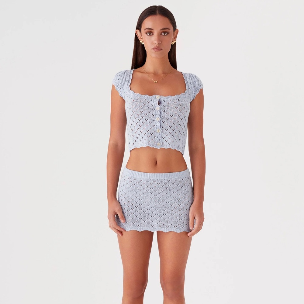 PEPPERMAYO NWT BLUE KNIT SET SIZE S/M